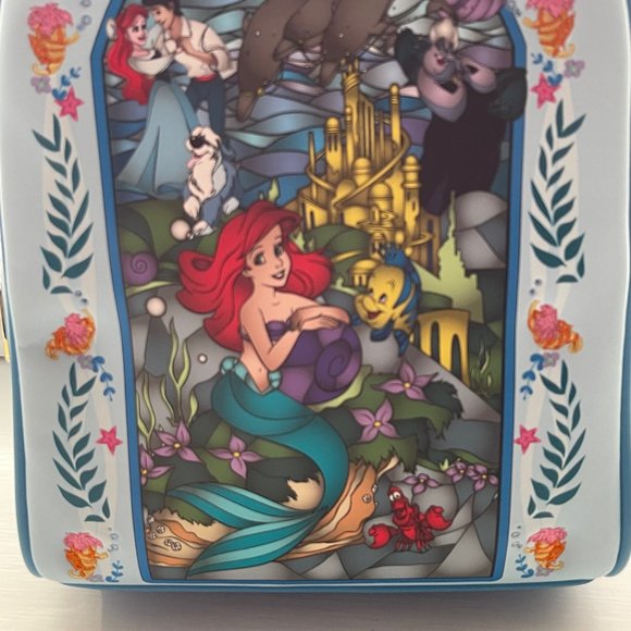 Loungefly Disney Ariel Stained Glass Backpack New - Picture 2 of 10